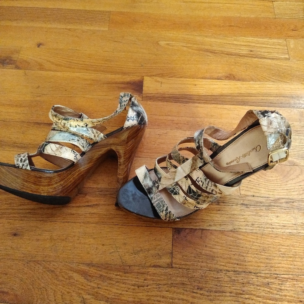 Charlotte Russe Snake Print Sandals Heel